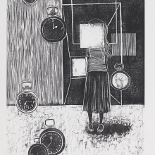 Times out 2013 水印木刻版畫 45x30cm-大美無言藝術空間